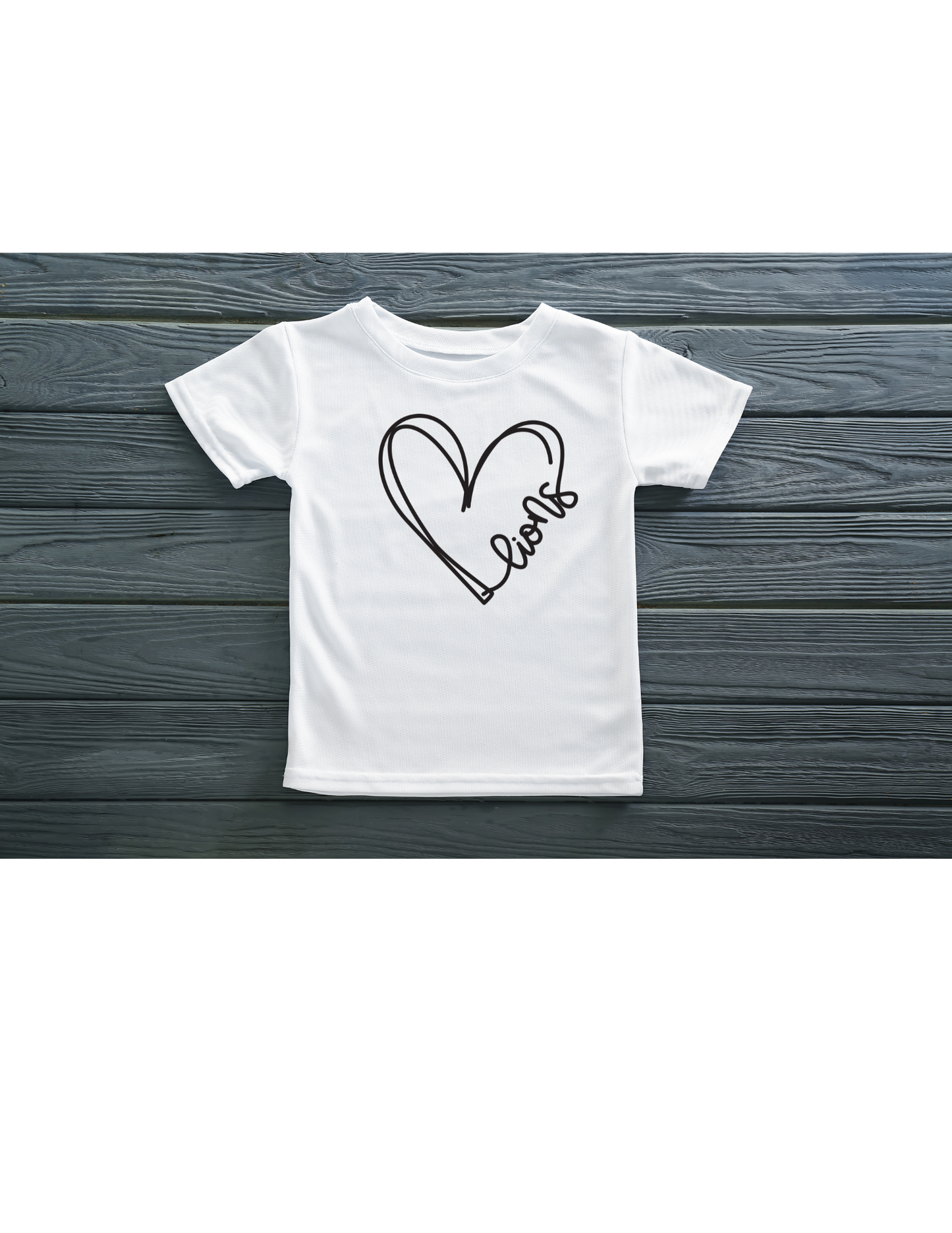 Black Heart Outline with Lions