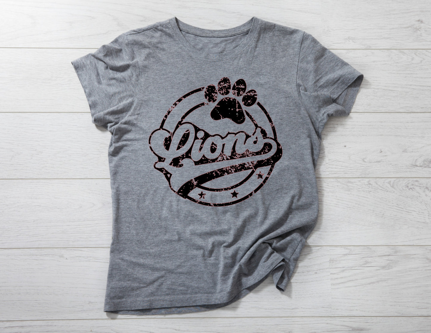 Vintage Round Lions with Paw Print