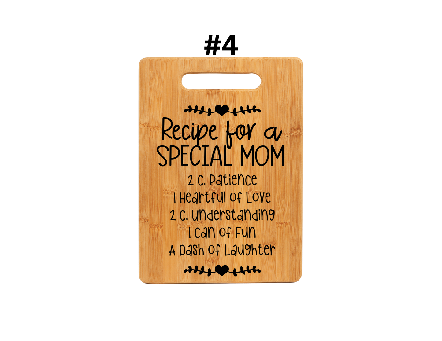 Recipe For A Special Mom Cutting Board