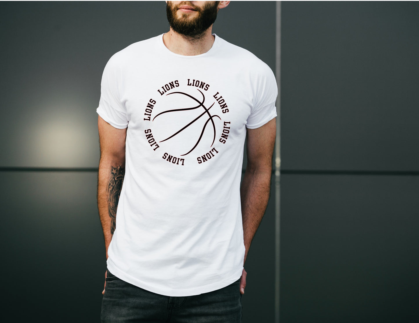 Lions Outline Basketball