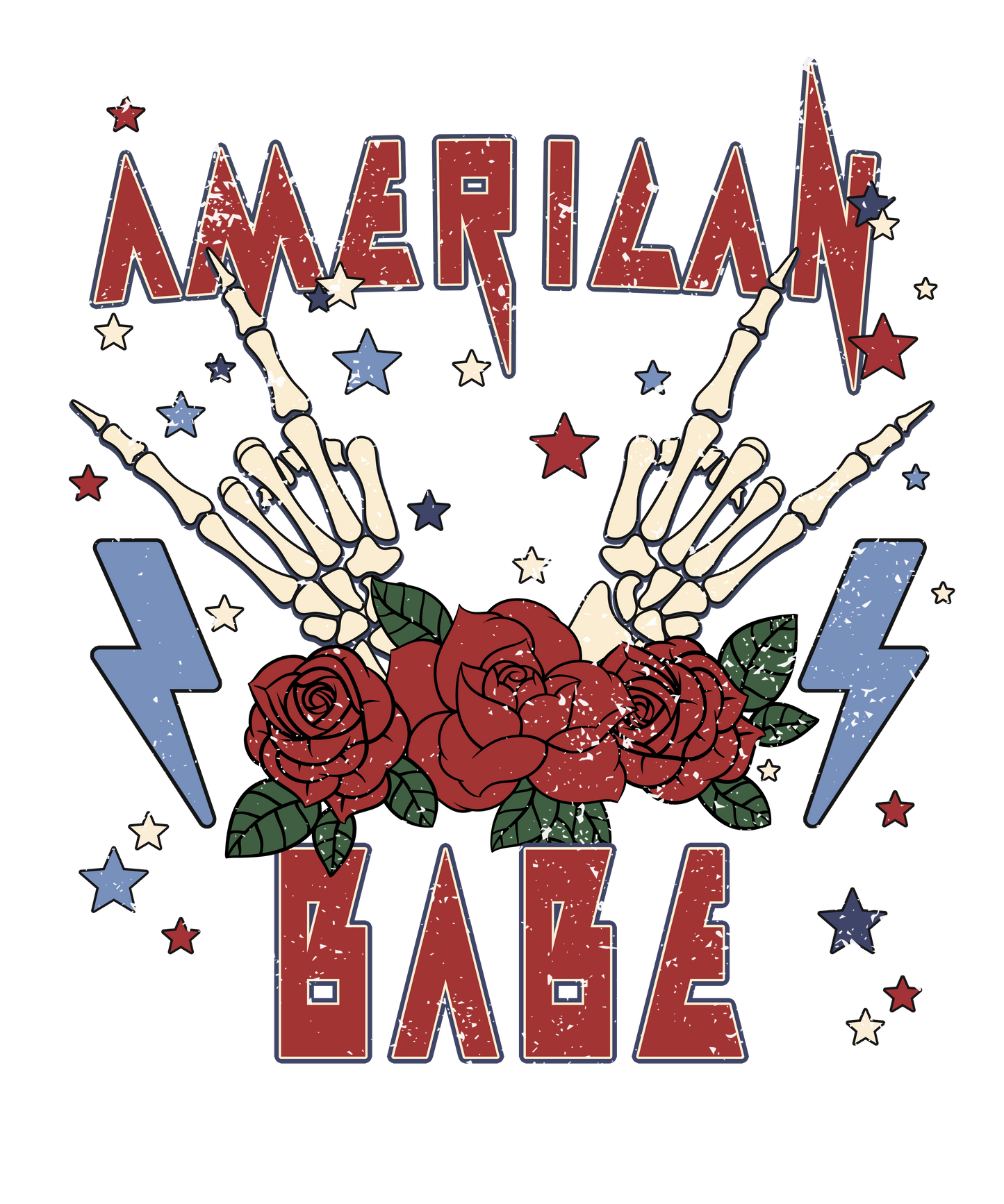 Retro American Babe Rocker Logo