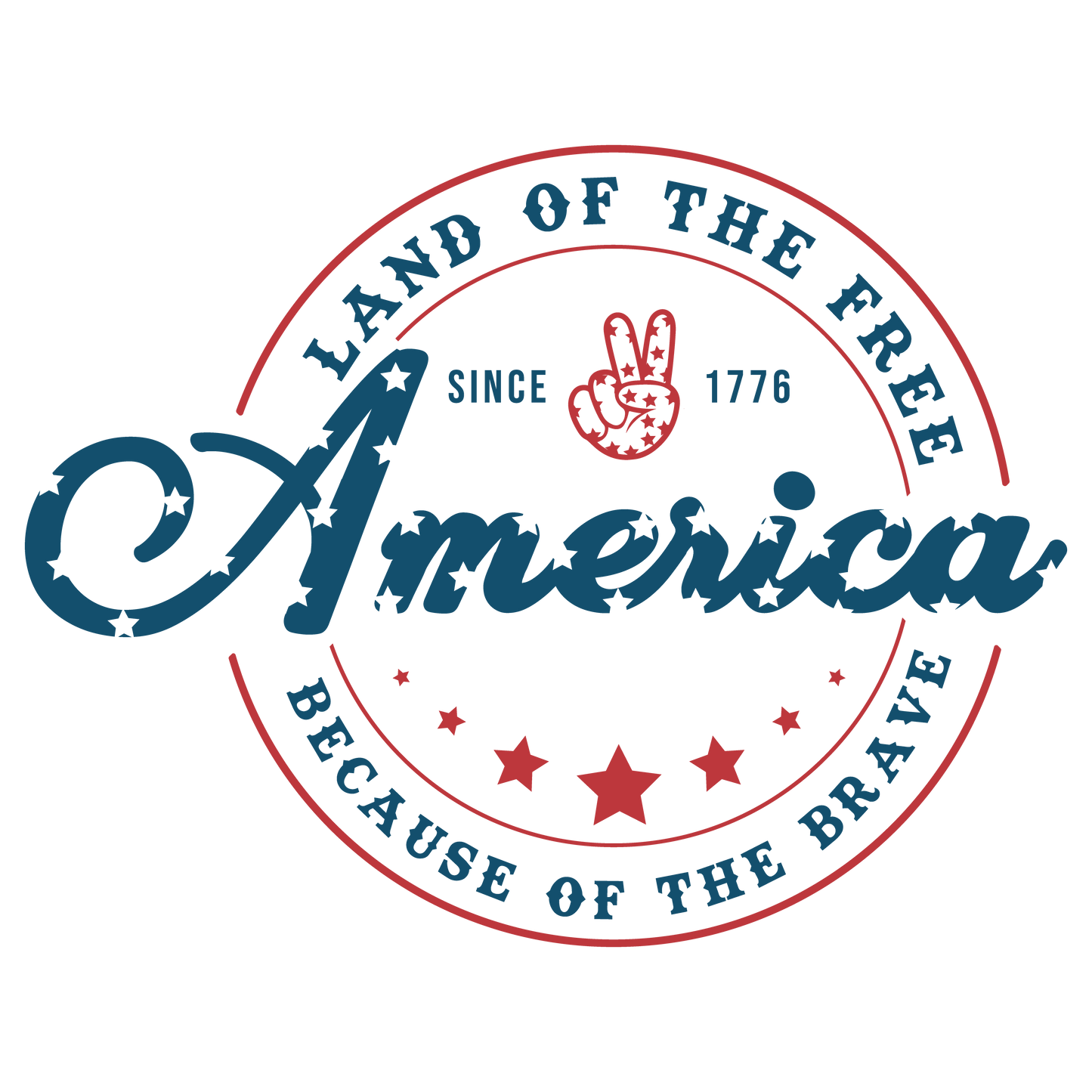 Round American Land Of The Free Logo
