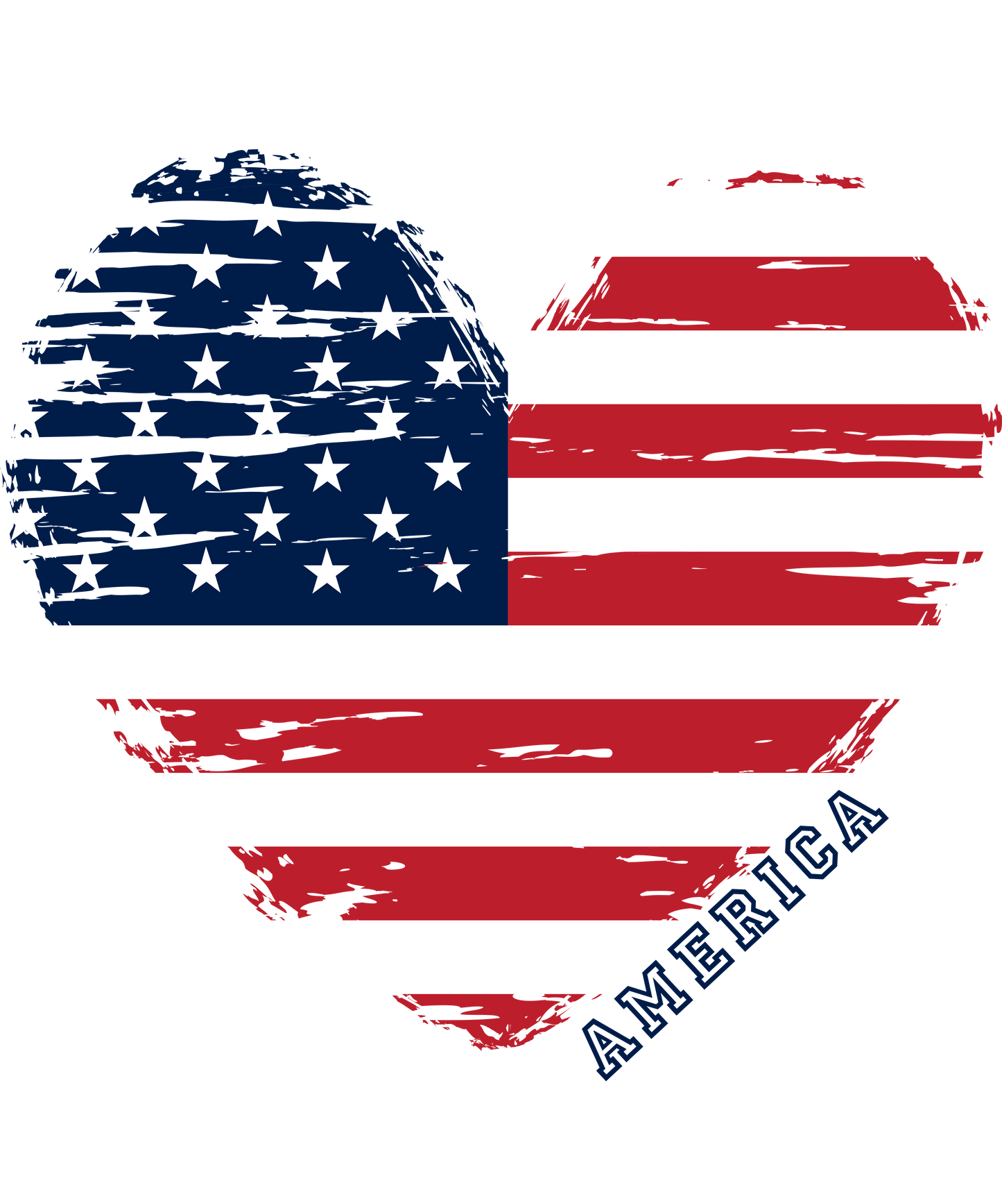 America Distressed Flag Heart Logo