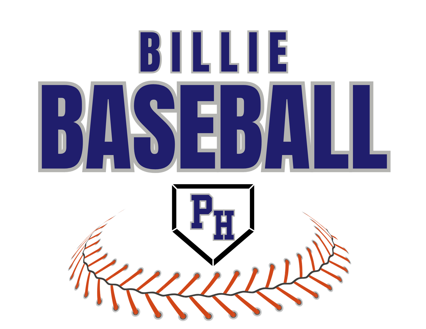 Pleasant Hill Billie Baseball Curved Laces Tee