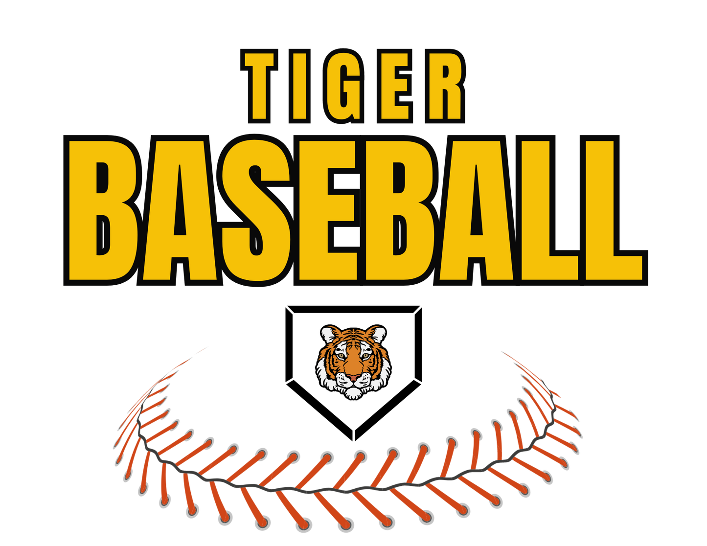 Tiger Baseball Curved Laces Tee