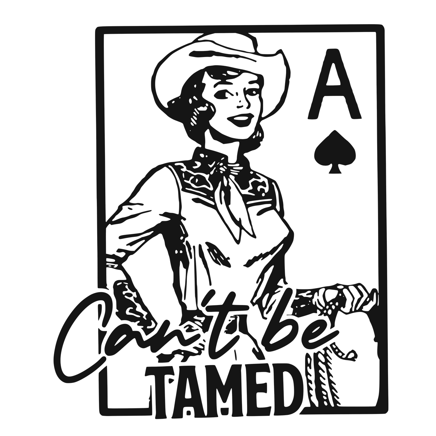 Can't Be Tamed Retro Cowgirl Logo