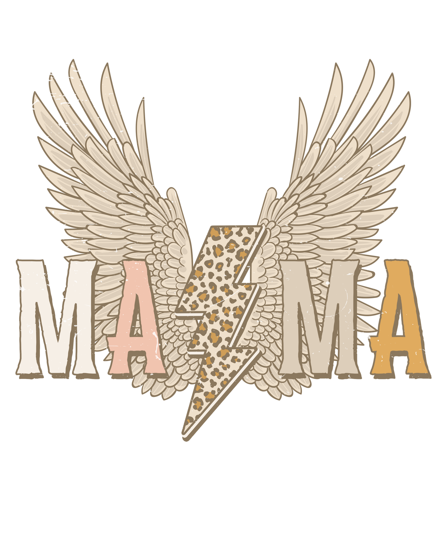 MaMa Tan Wings Distressed Logo