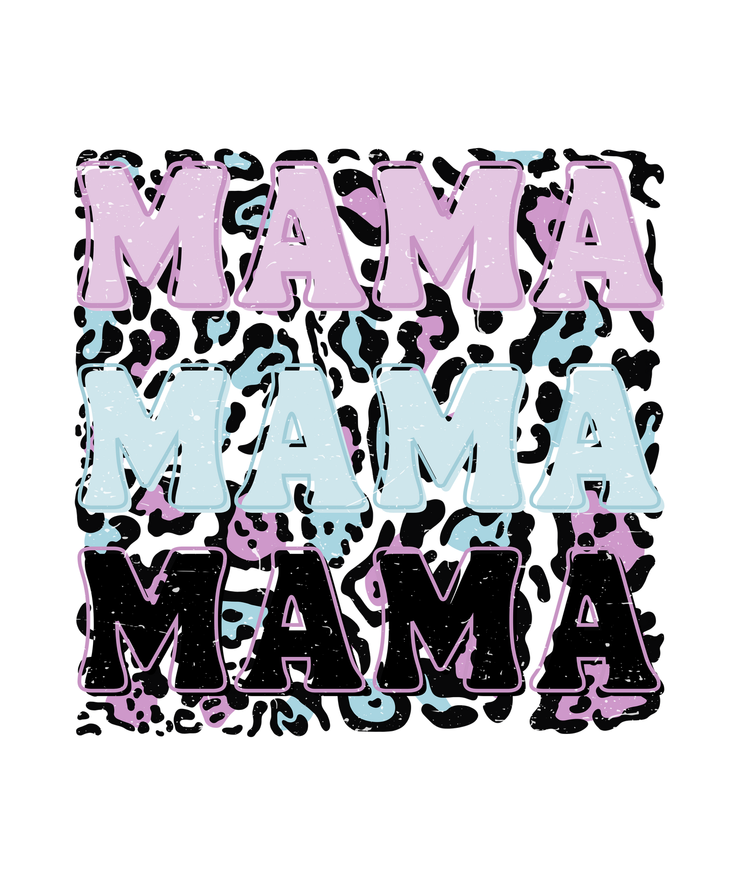 MaMa Stacked Leopard Print Logo
