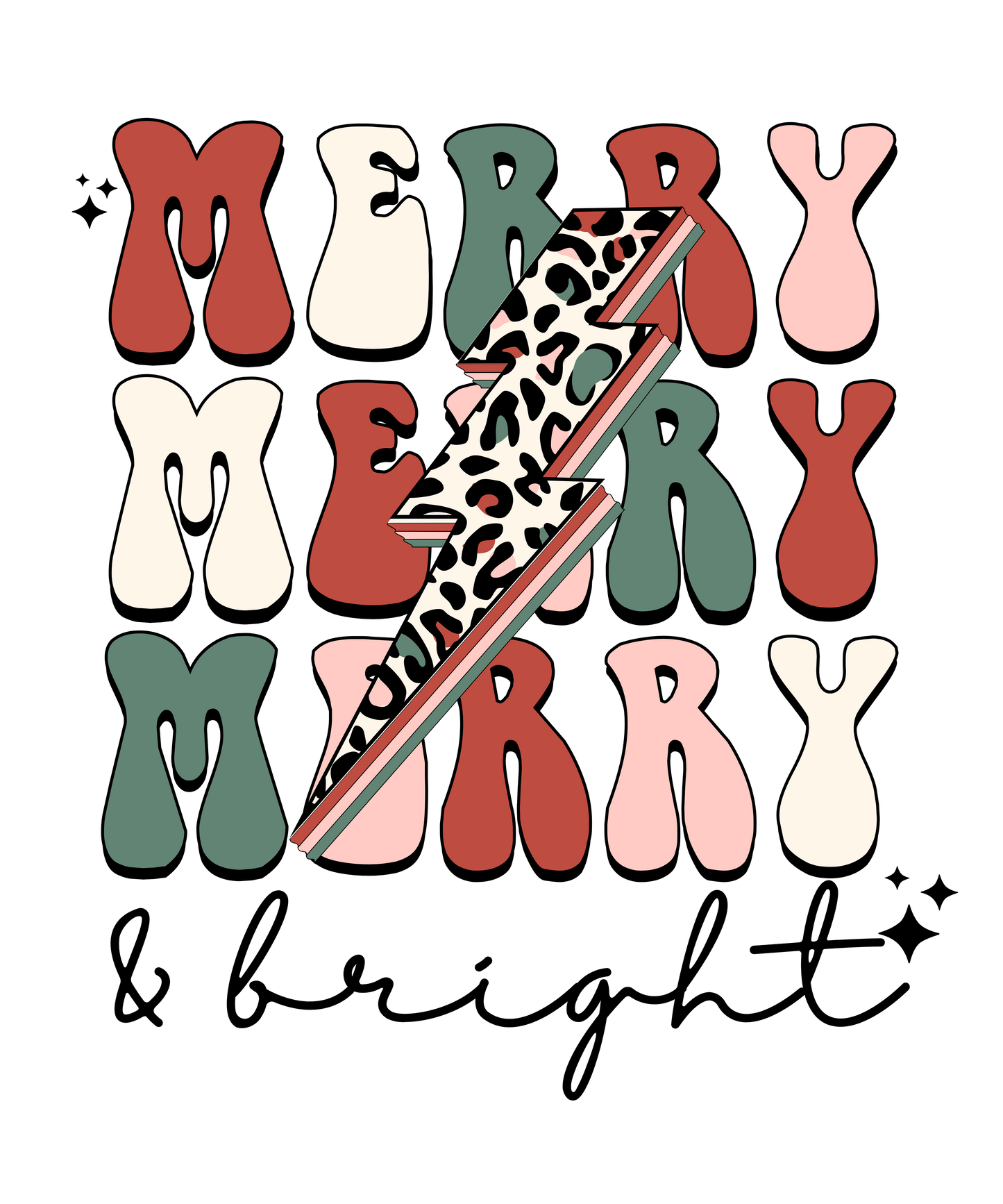Merry & Bright Lightning Bolt Logo