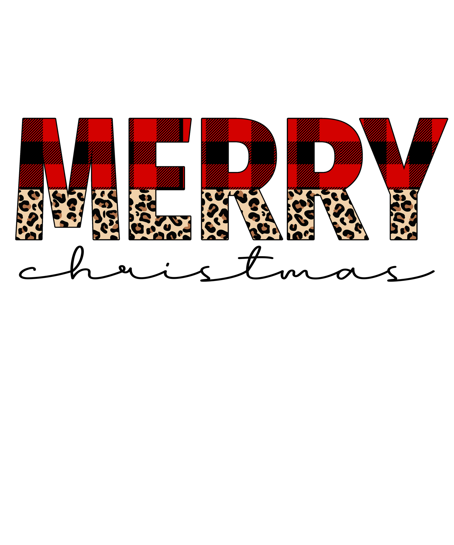 Merry Christmas Buffalo Plaid Logo