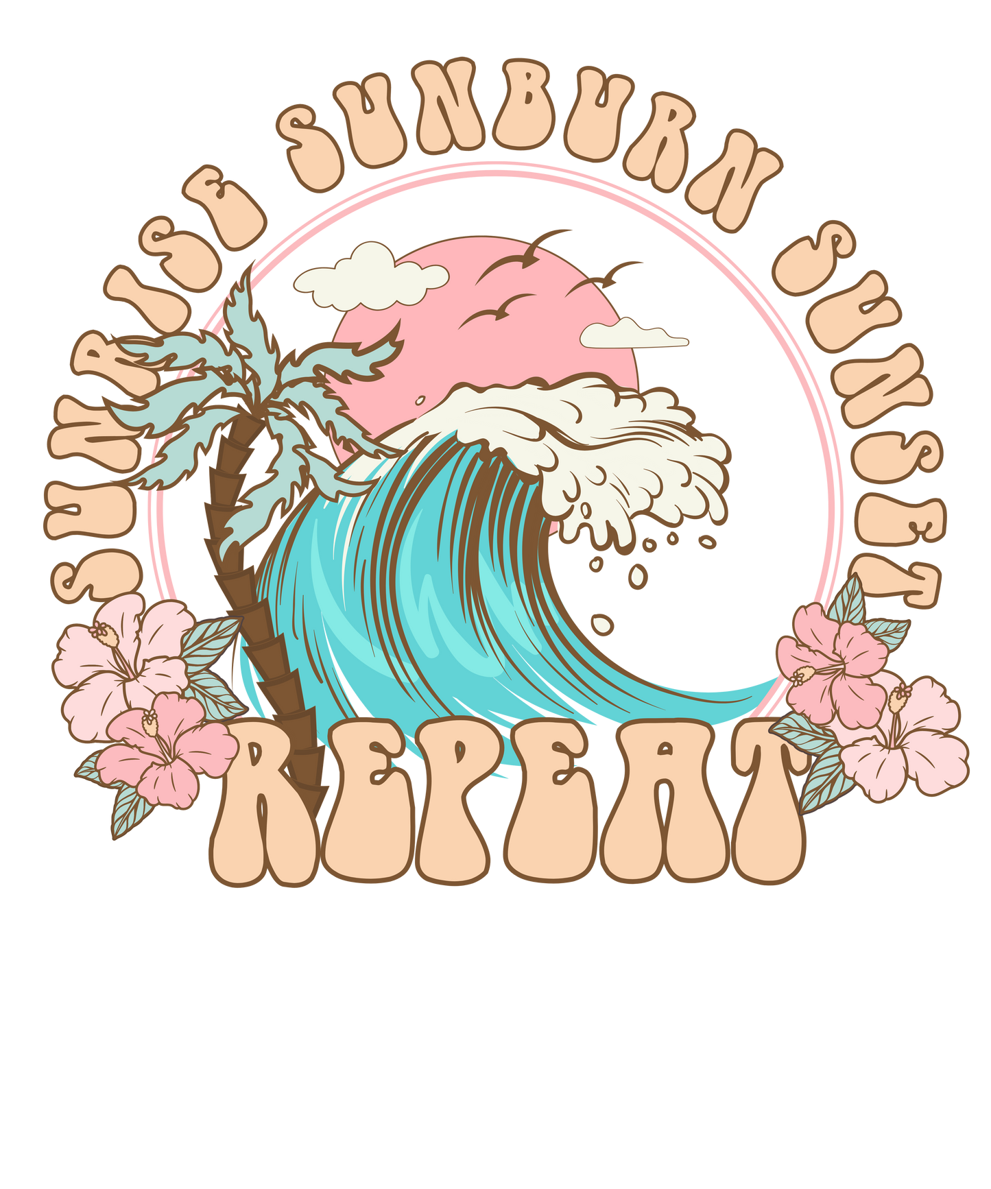 Sunrise Sunburn Sunset Repeat Logo