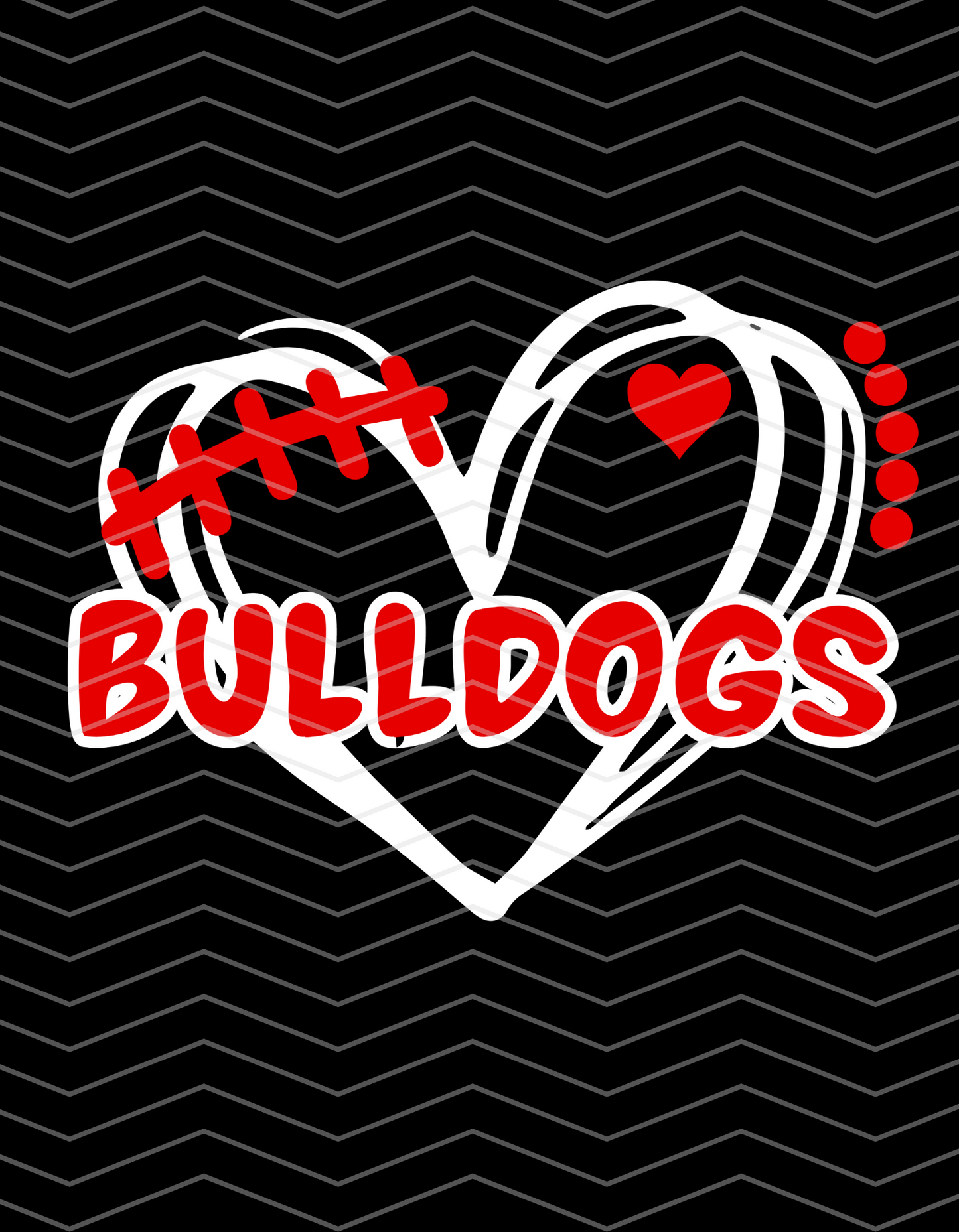 Bulldogs Football Heart In White!