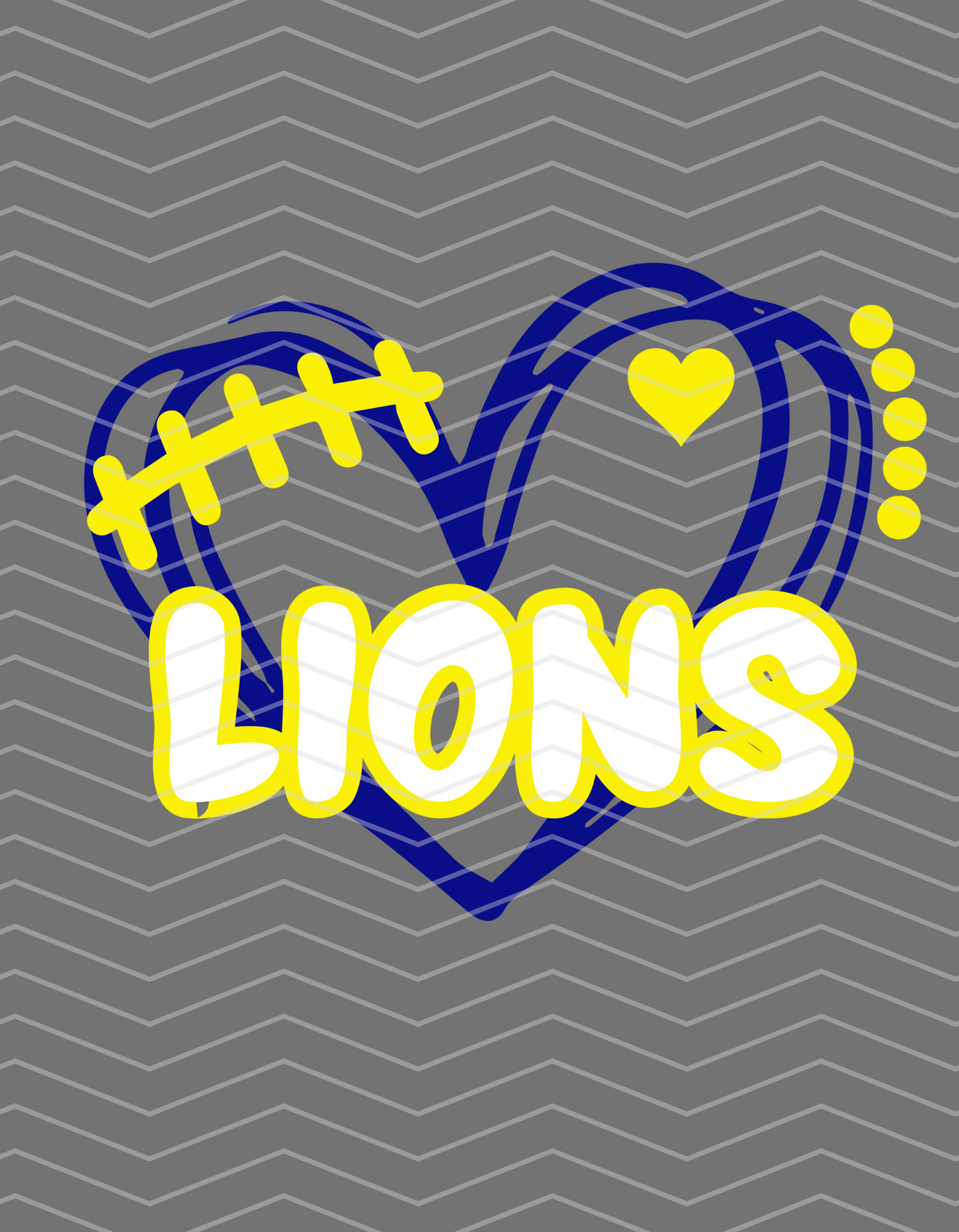 Lions Football Heart In Blue!