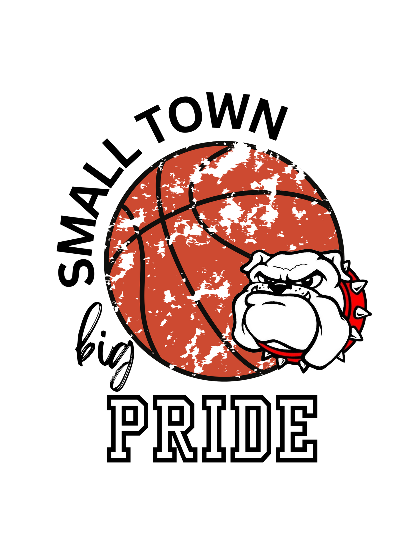 Small Town Big Pride Bulldog Basketball Logo