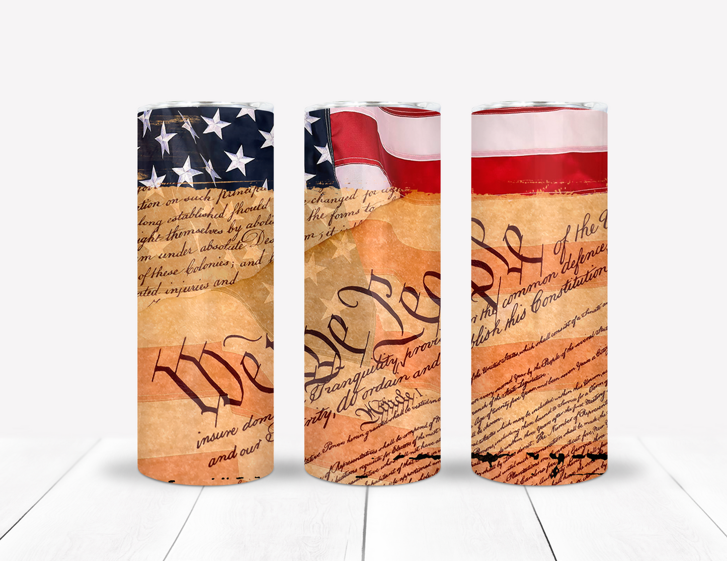 Constitution Overlay On Flag Tumbler
