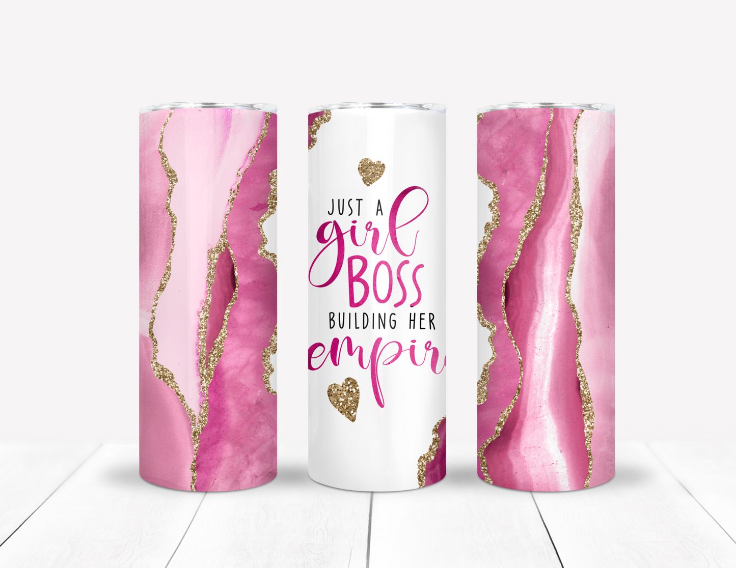 Girl Boss Pink & Gold Tumbler