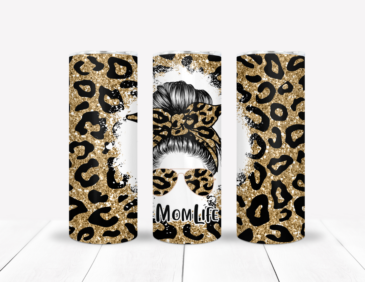 Mom Life Leopard Print Tumbler