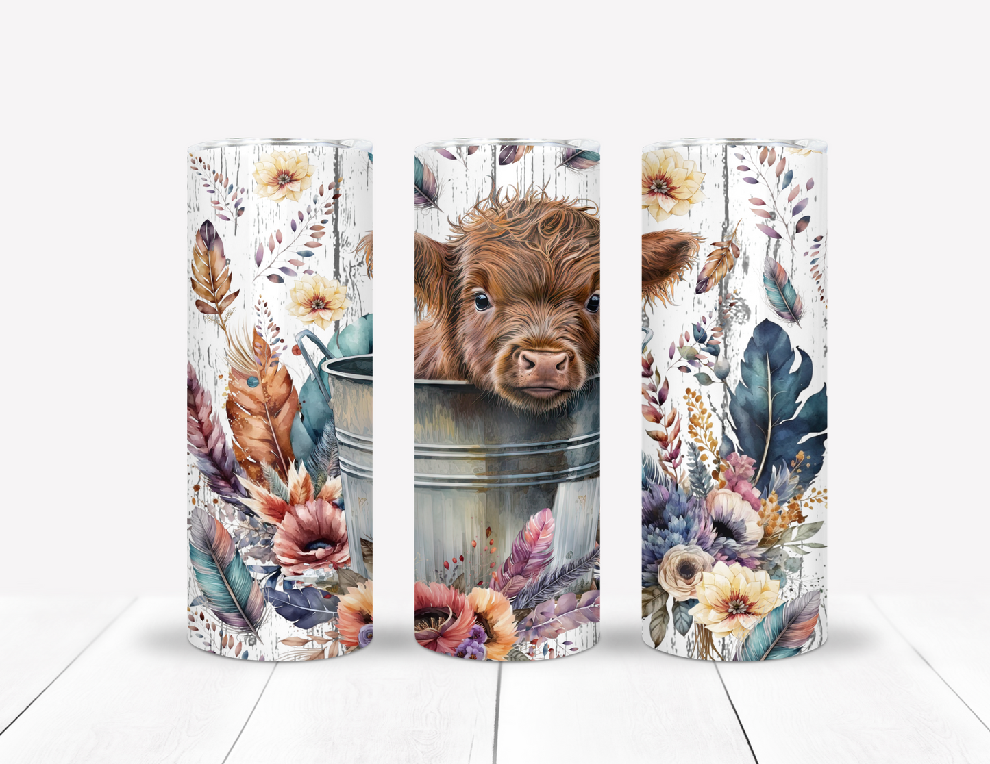Baby Highland Cow Boho Tumbler
