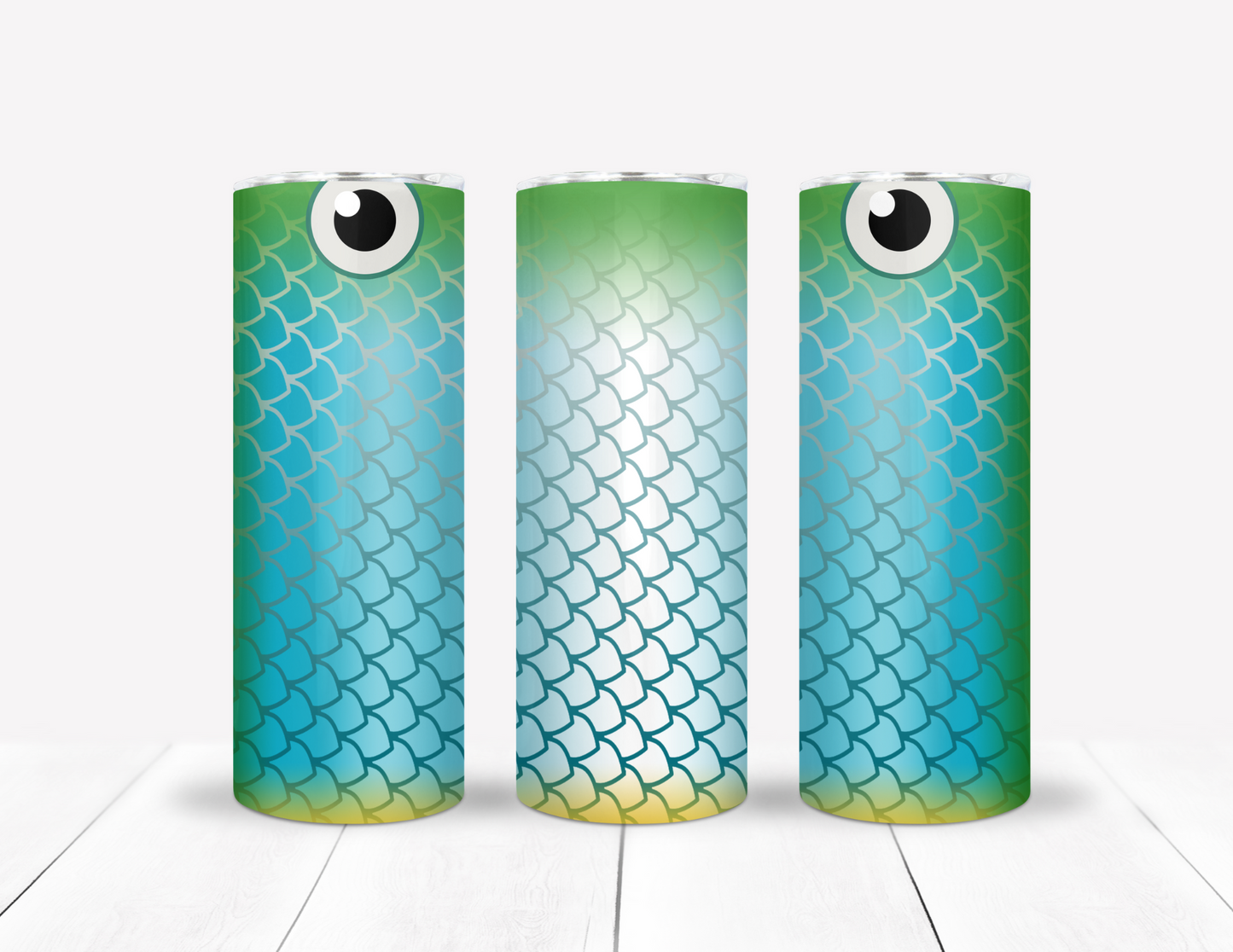 Blue, White & Green Fishing Lure Tumbler