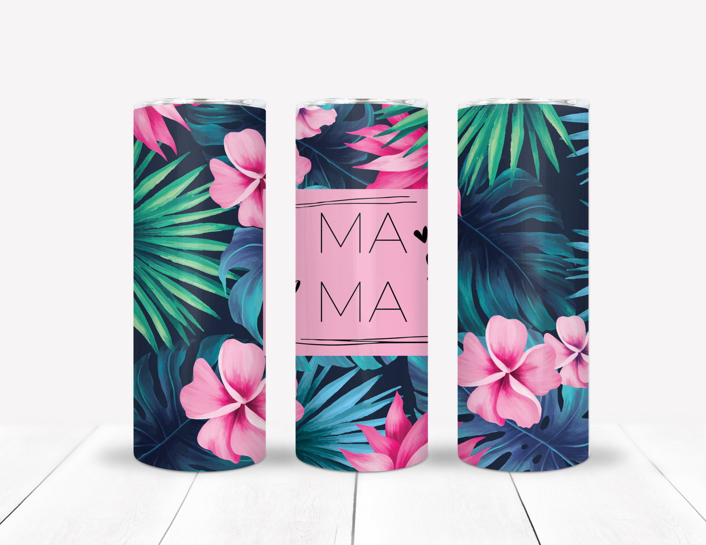 Pink Hibiscus MaMa Tumbler