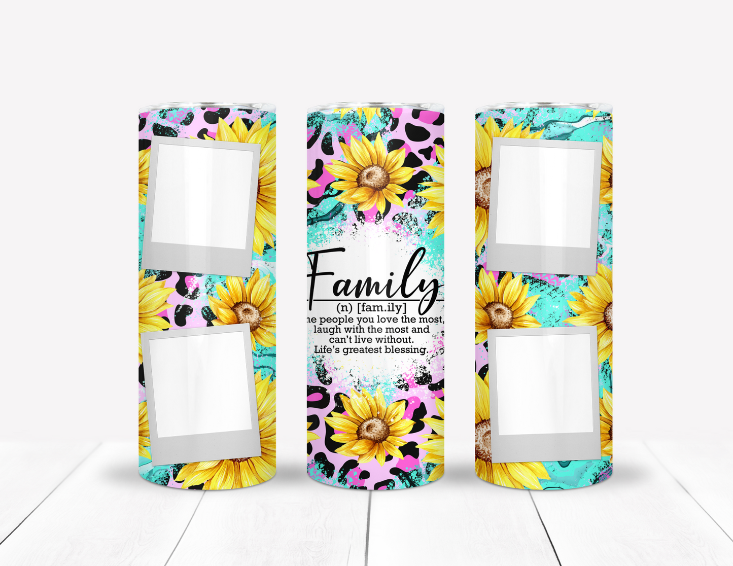 Sunflowers & Leopard Print Custom Picture Tumbler