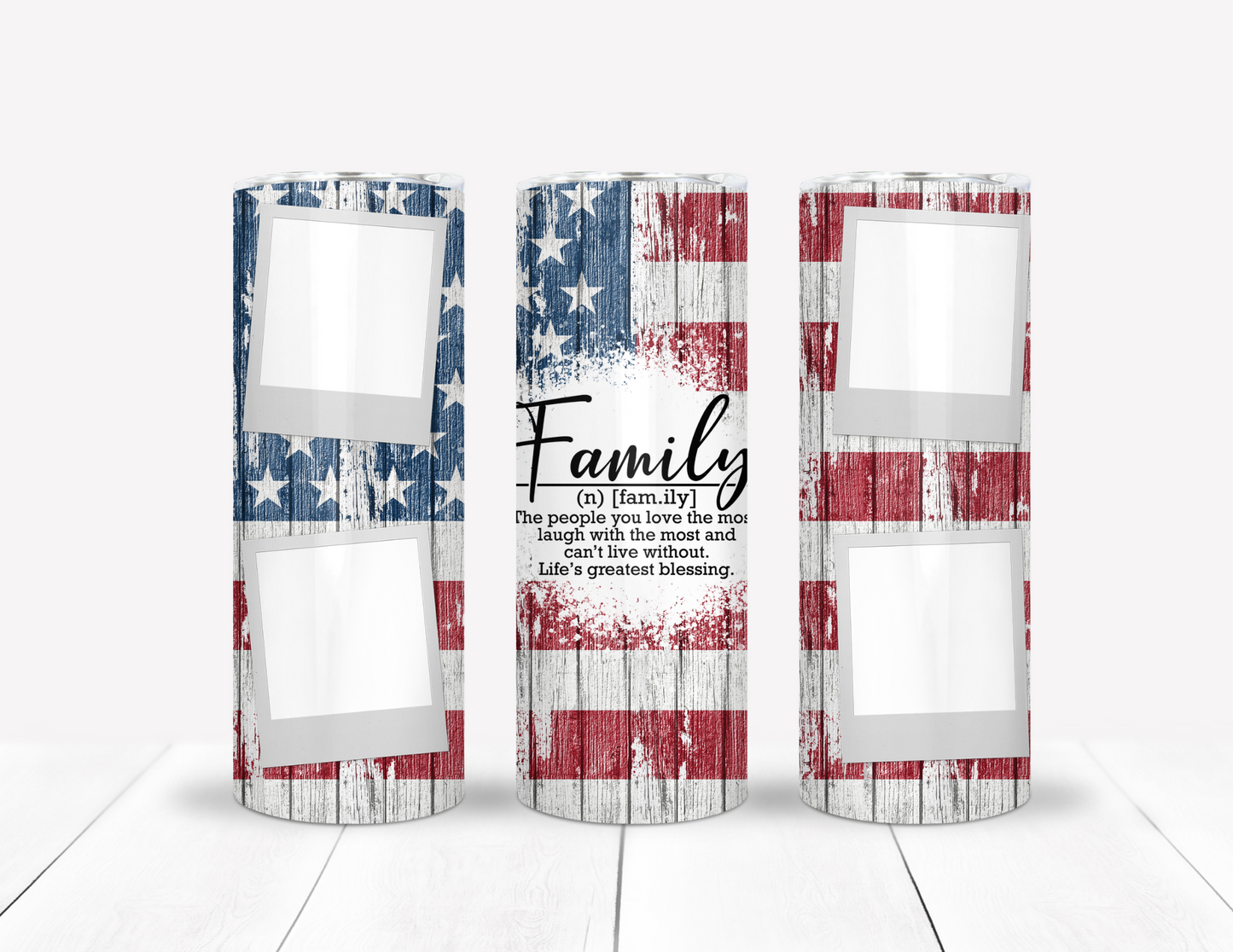 American Flag Custom Picture Tumbler