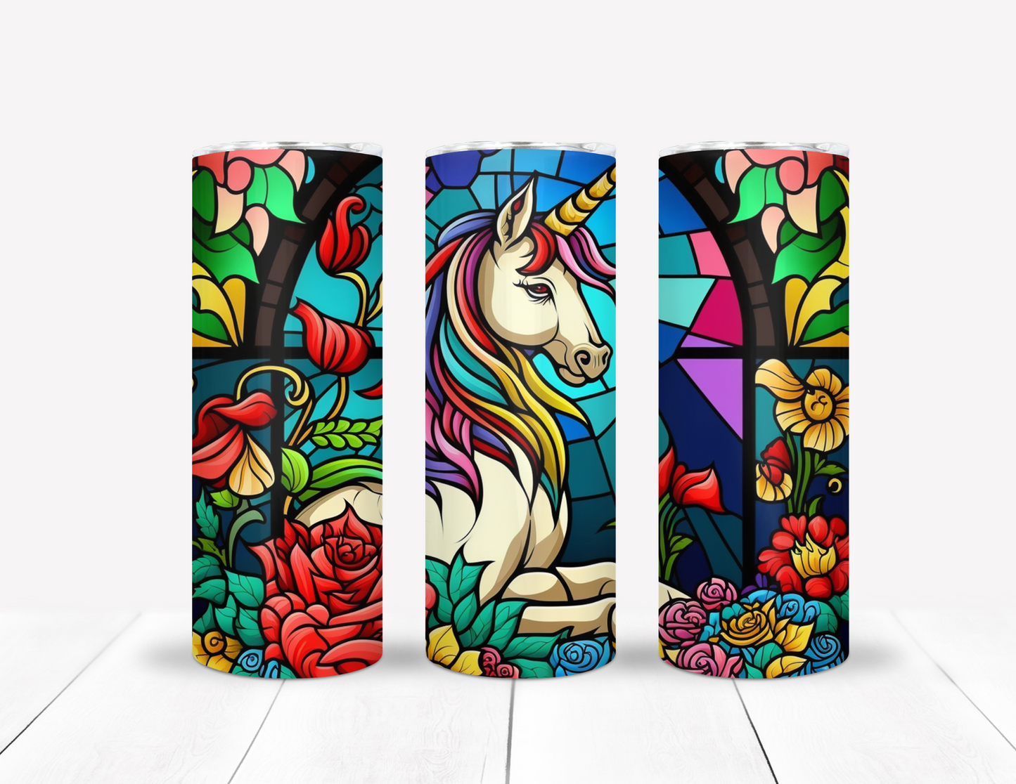 Unicorn Stained Glass Tumbler