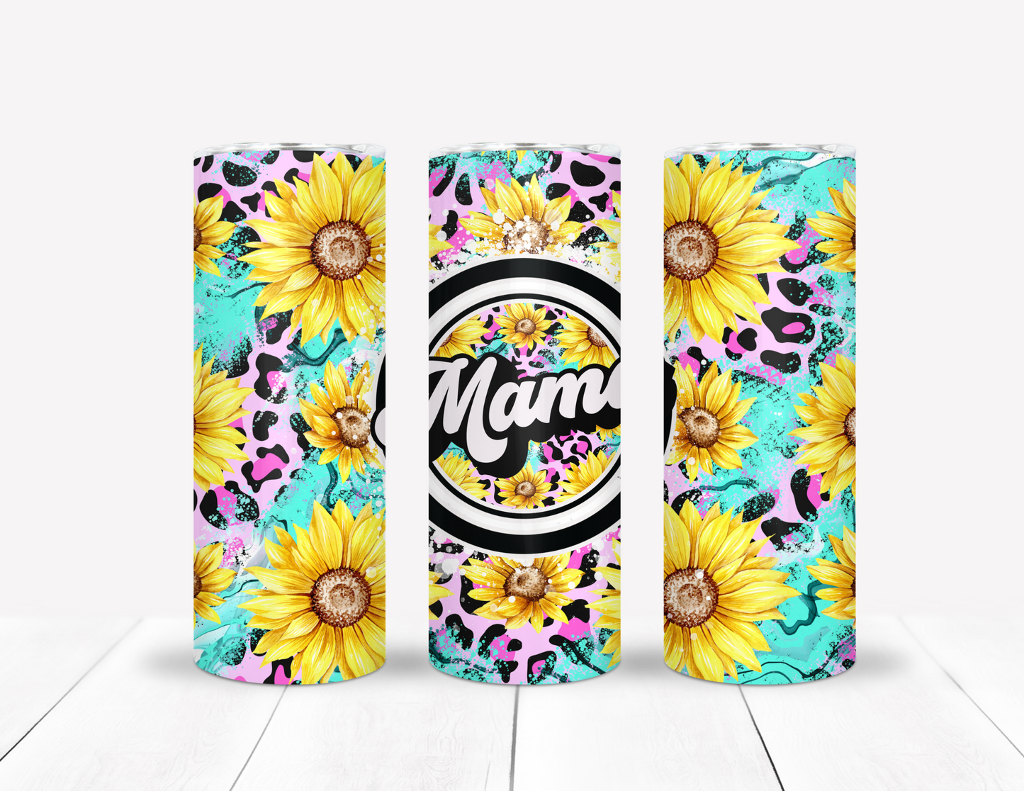Mama Leopard Print & Sunflowers Tumbler