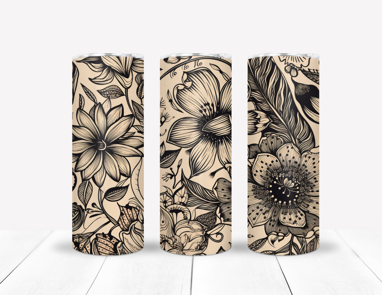 Vintage Floral Tumbler