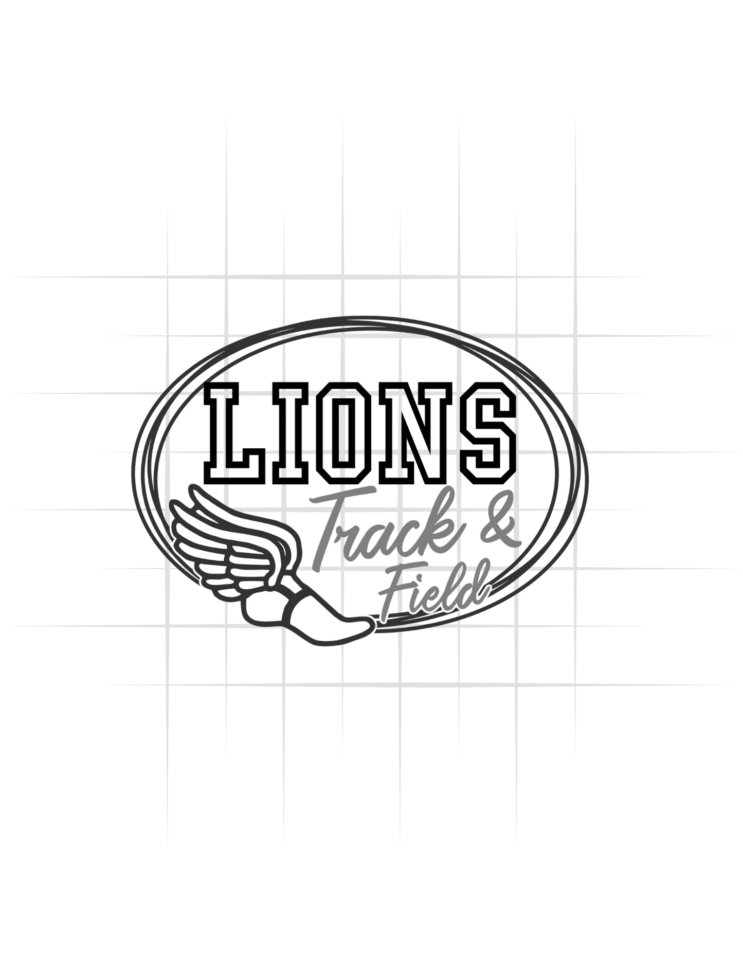 Lions Track And Field Oval Logo Tee