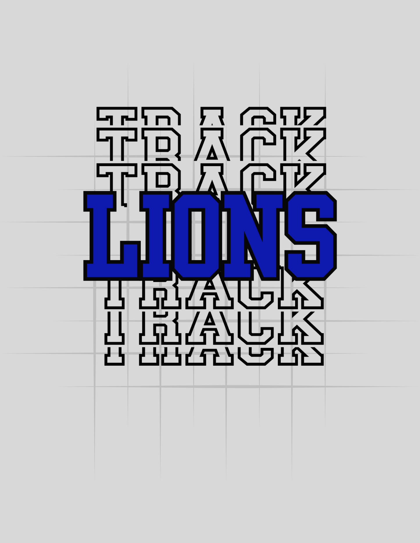Lions Stacked In Black Track Tee