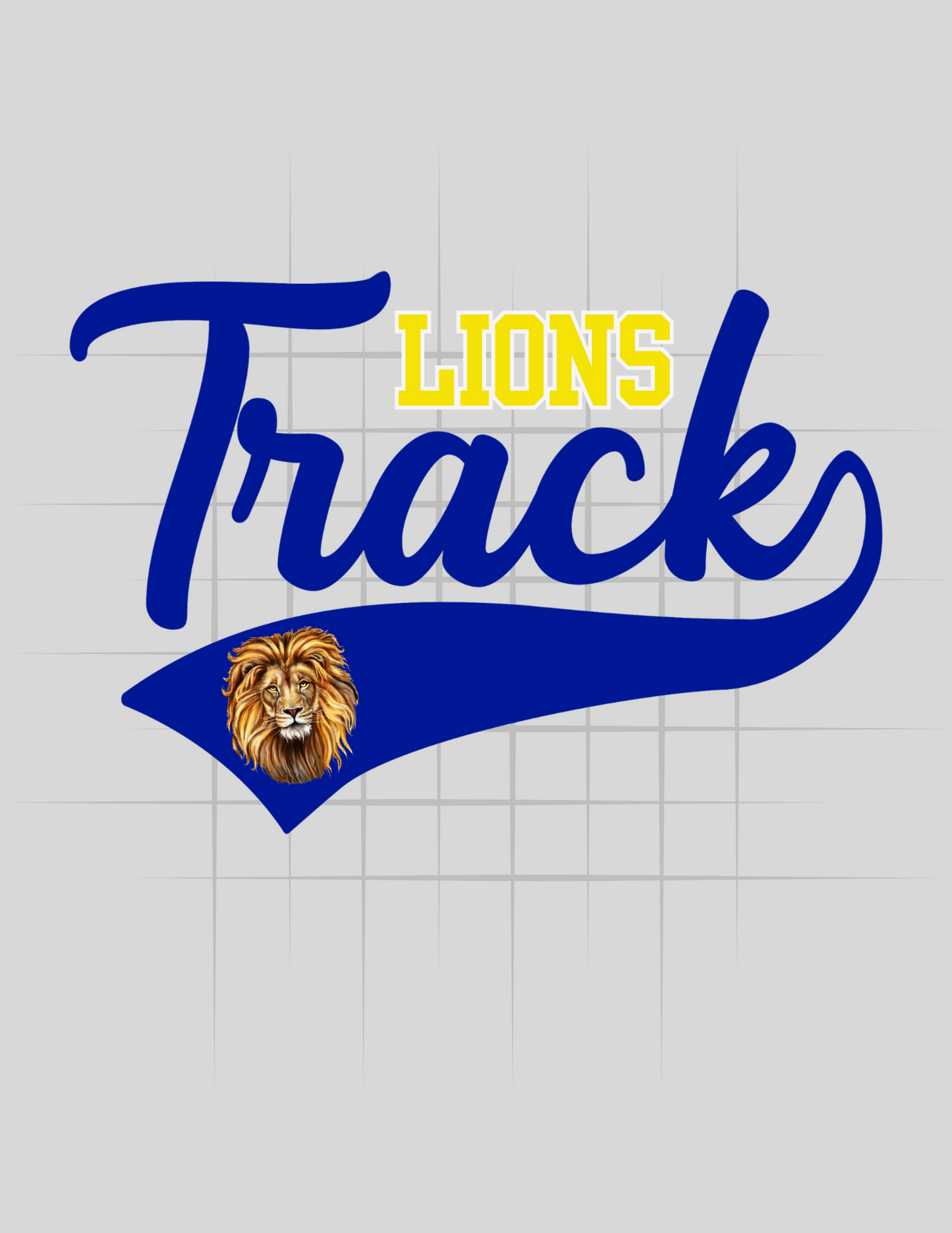 Lions Track Swoosh & Mascot Logo Tee