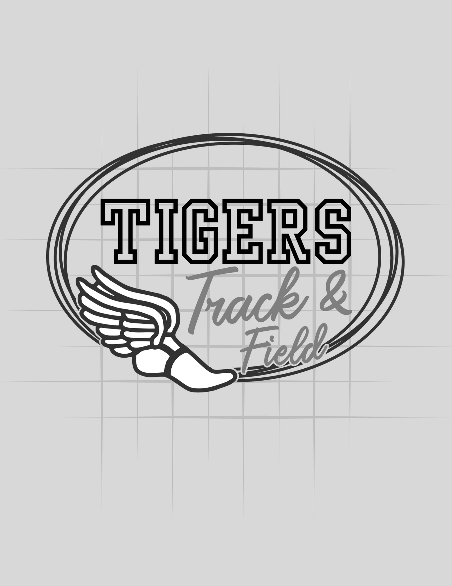 Tigers Track And Field Oval Logo Tee