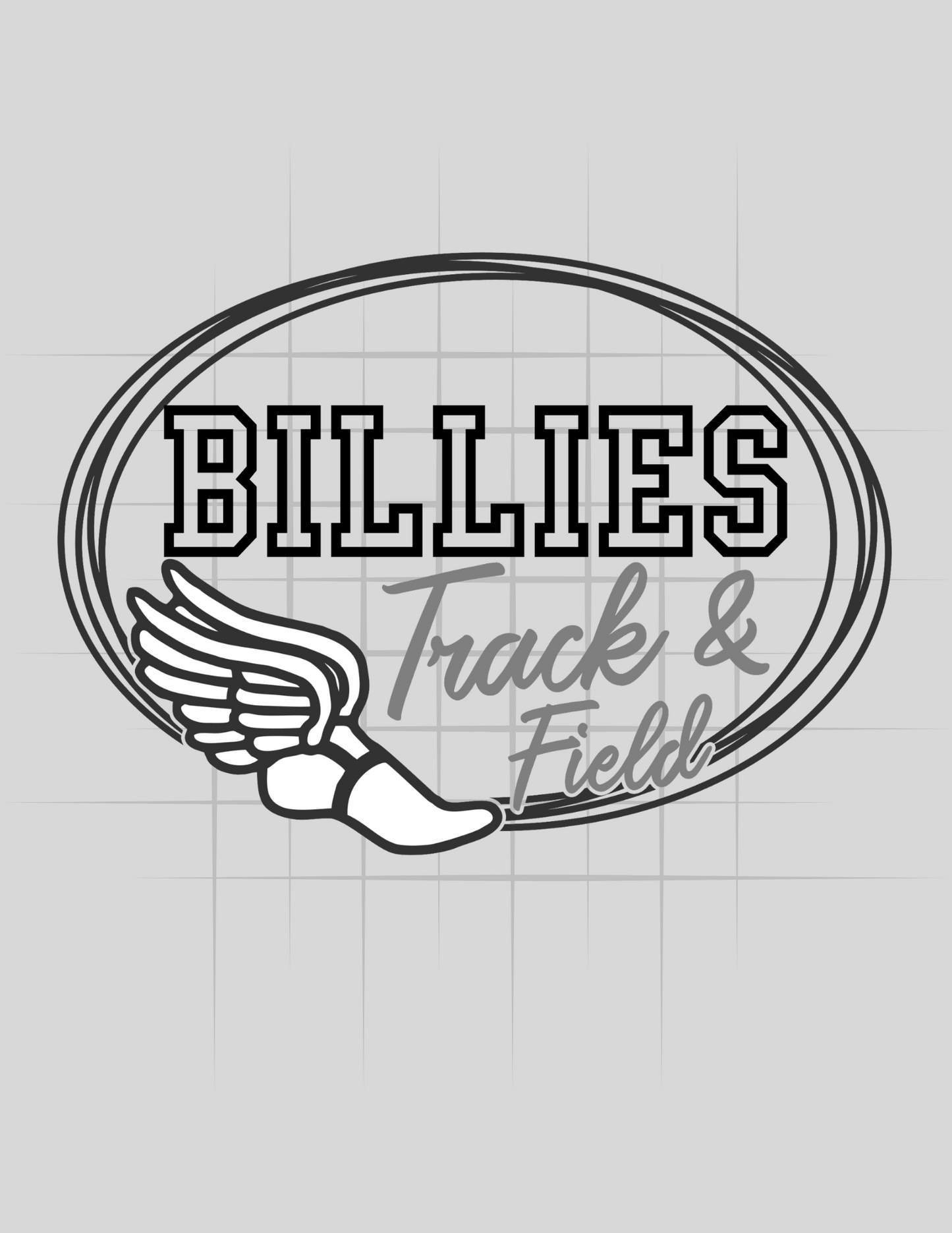 Billies Track And Field Oval Logo Tee
