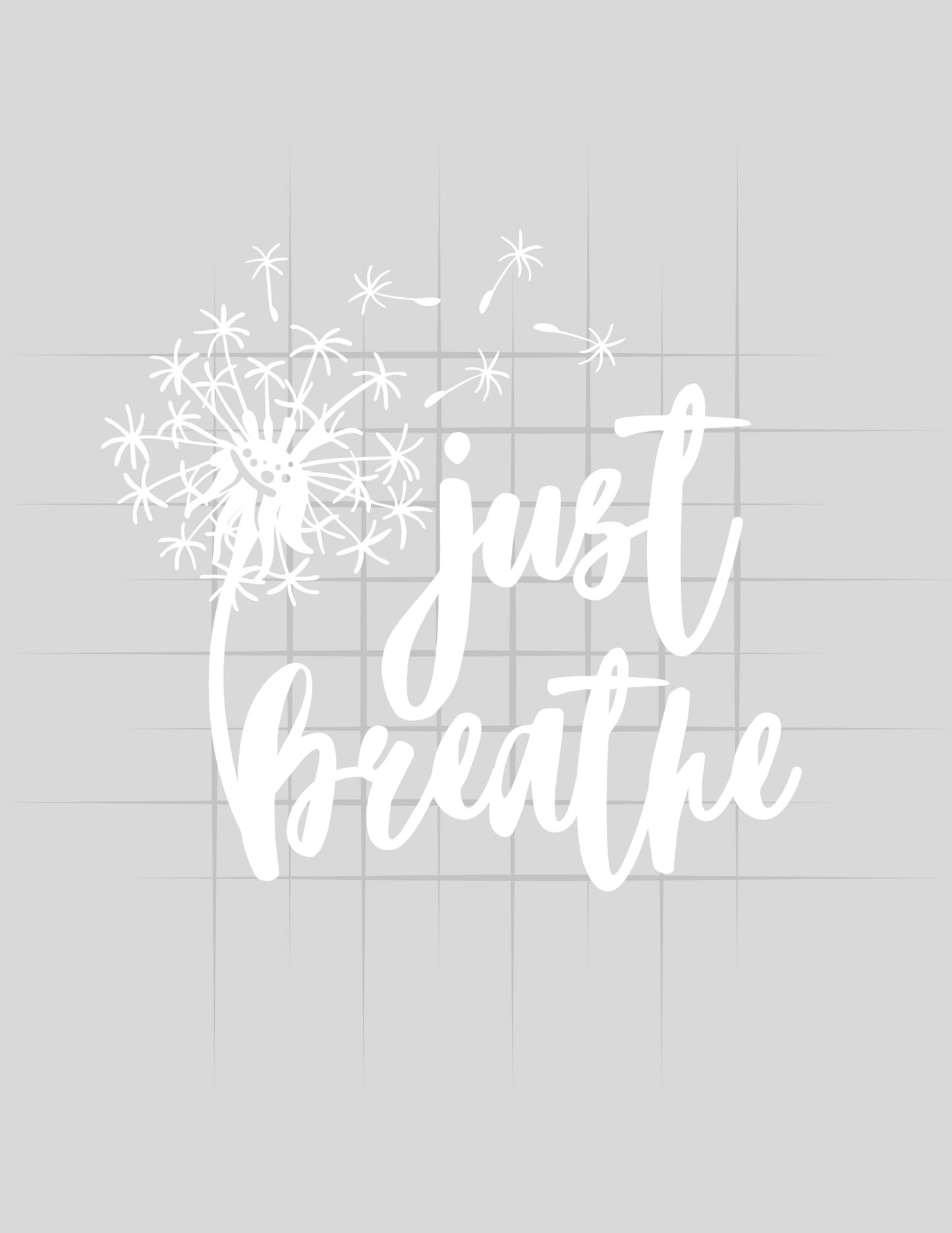Just Breathe White Logo Tee