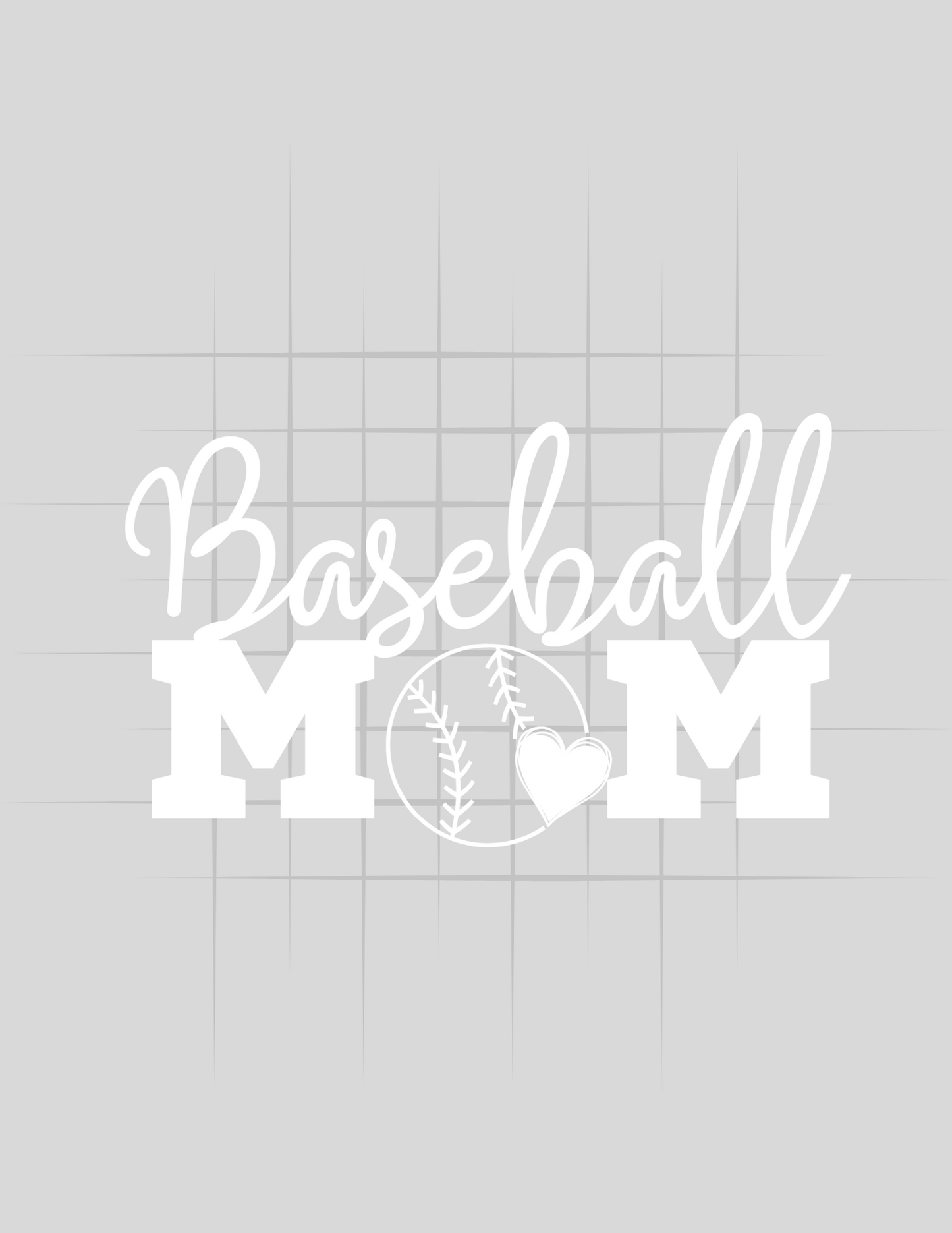 Baseball Mom White Logo Tee