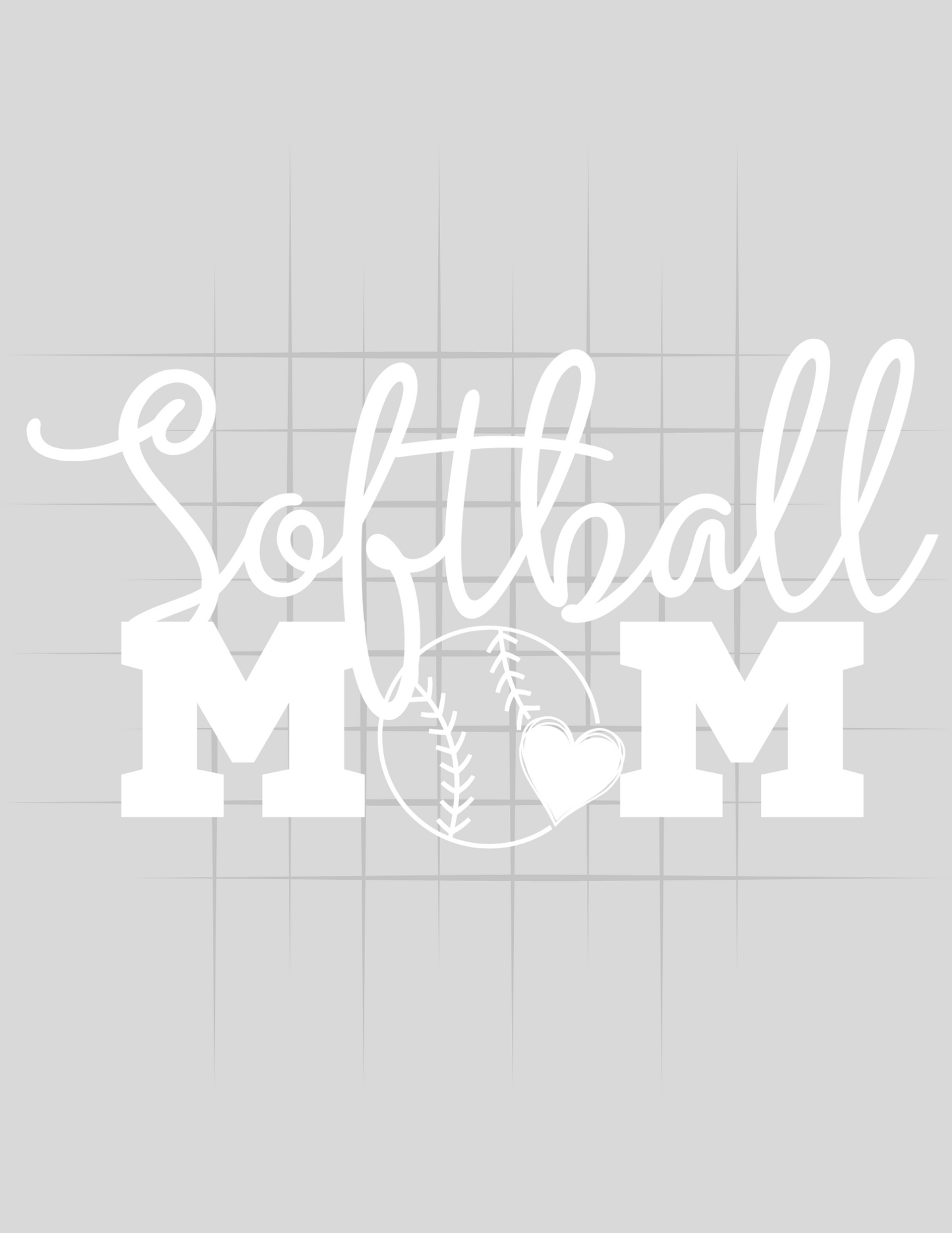 Softball Mom White Logo Tee