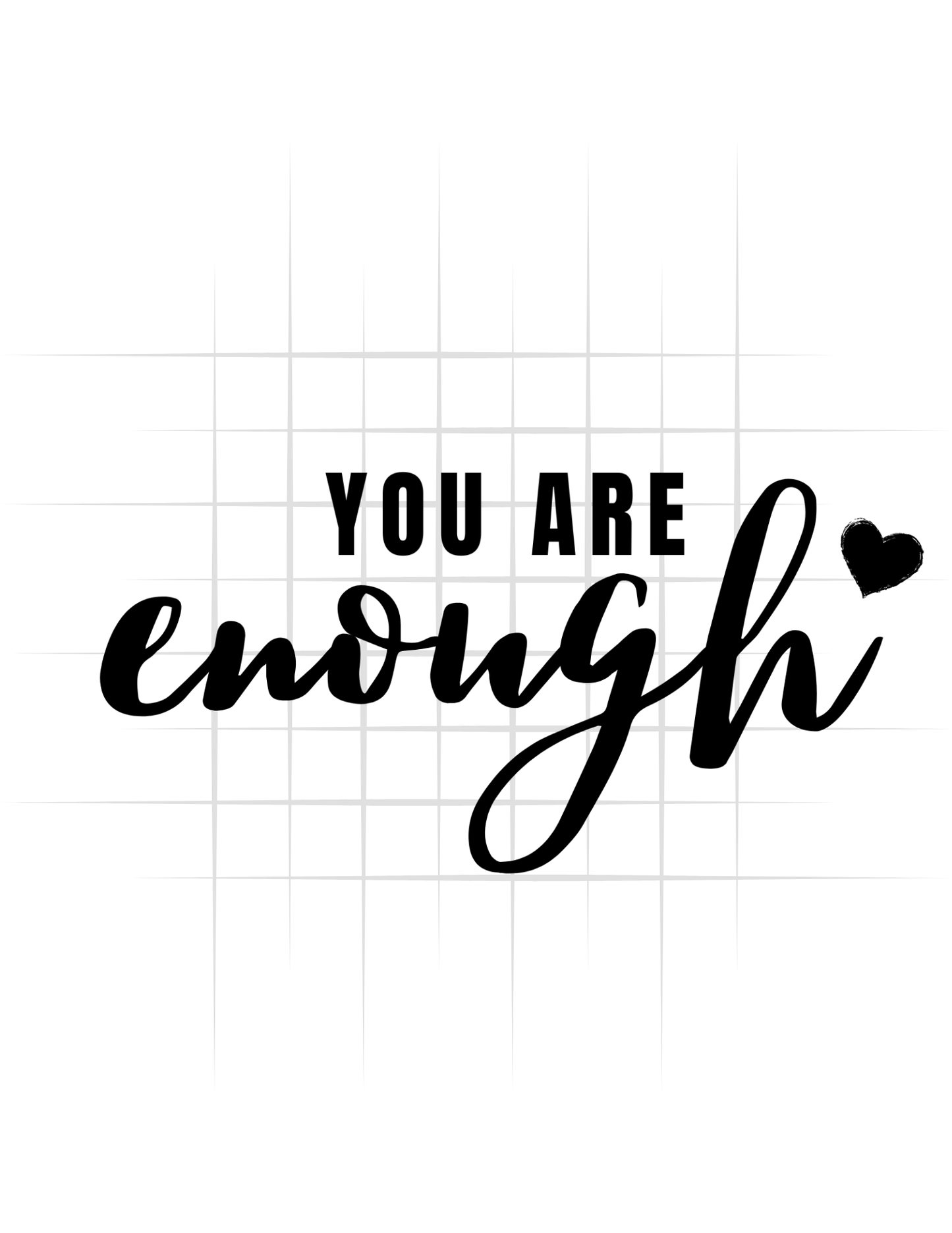 You Are Enough Black Logo With Sleeve Logo Tee