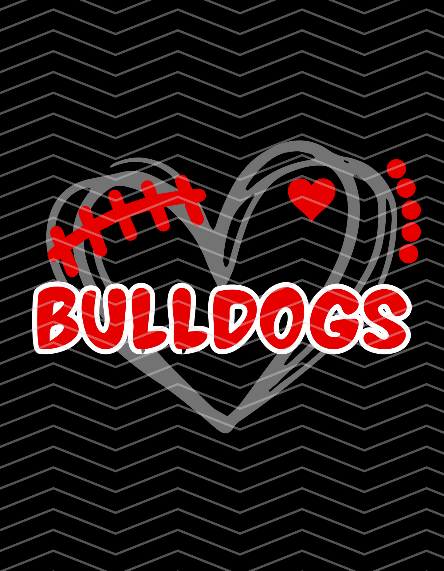 Bulldogs Football Heart In Gray!