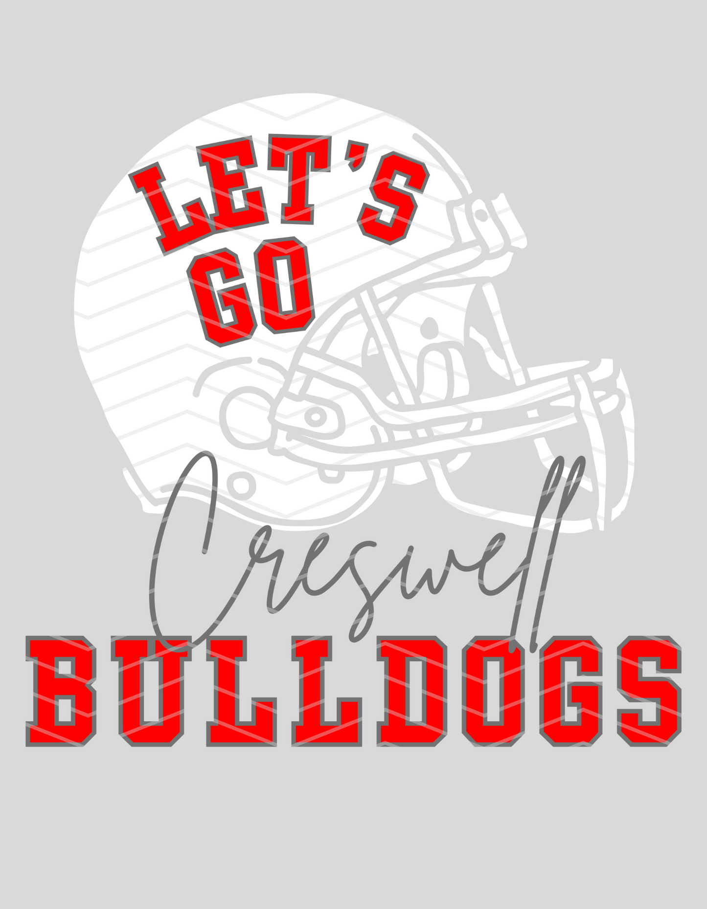 Let's Go Creswell Bulldogs Football Helmet Logo!