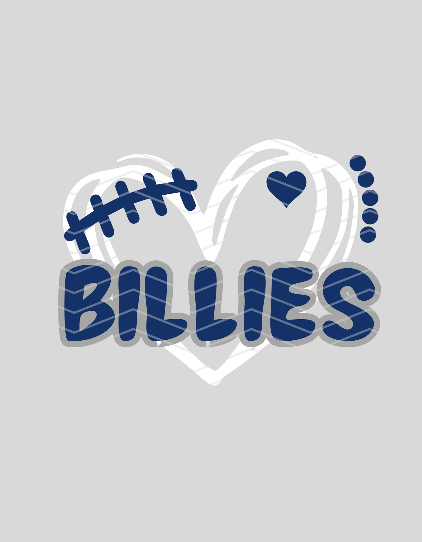 Billies Football Heart In White!