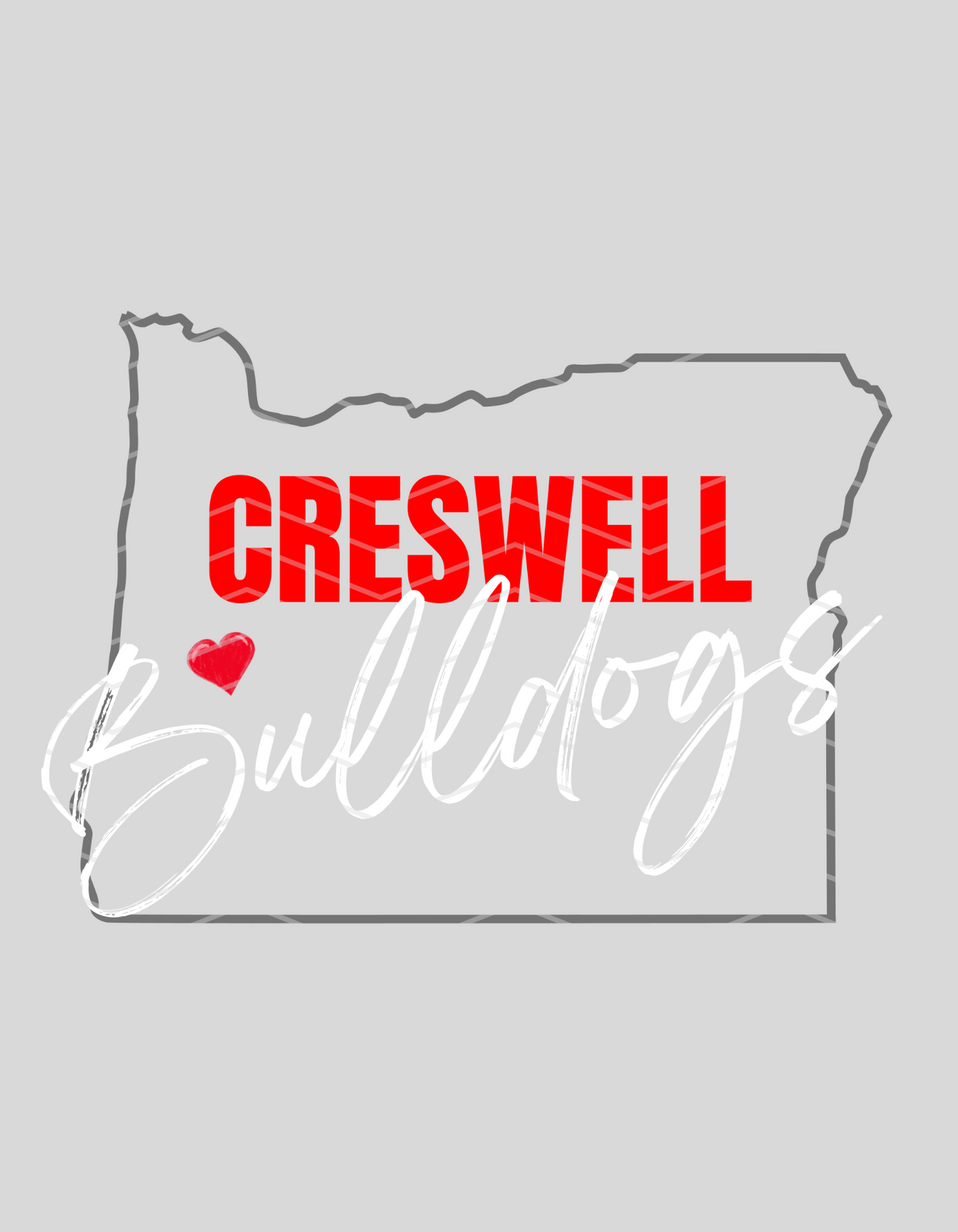 Heart Of Oregon Creswell Bulldogs In White Logo!