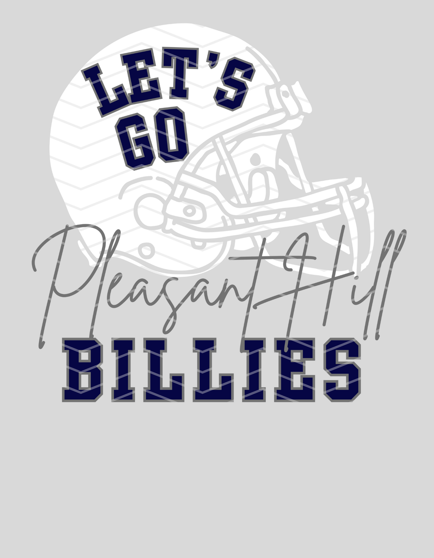 Let's Go Pleasant Hill Billies Football Helmet Logo!