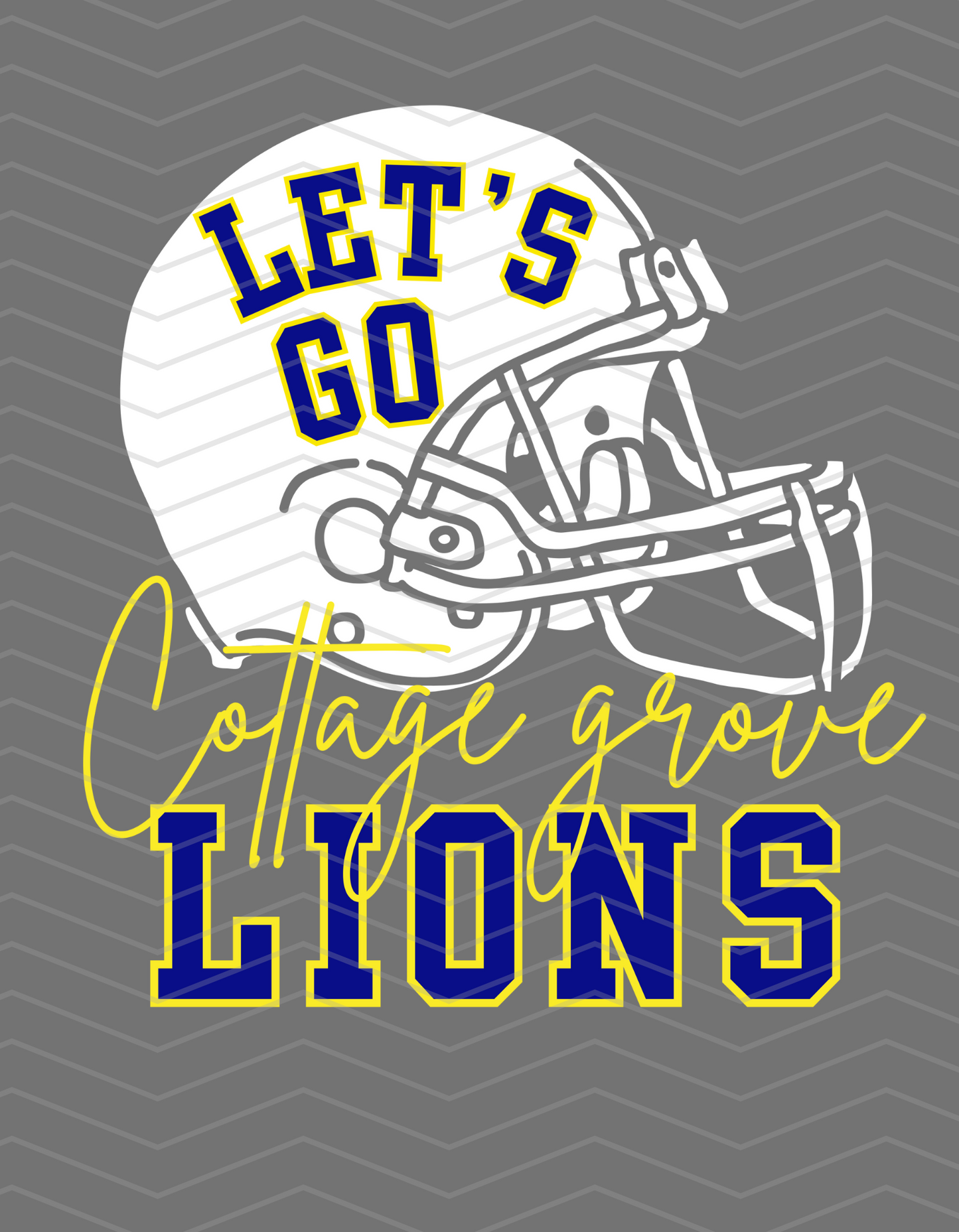 Cottage Grove Lions White Helmet Logo