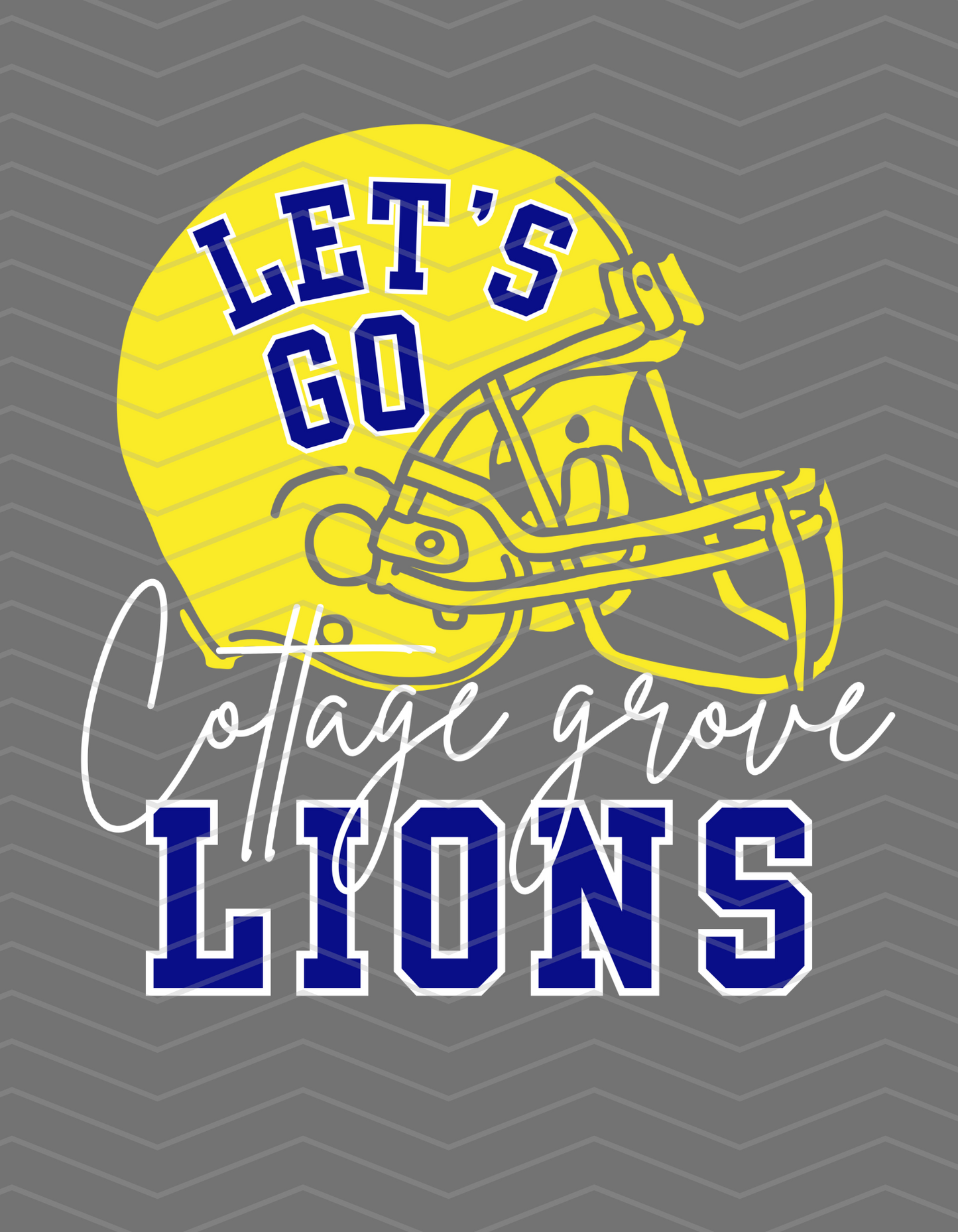 Cottage Grove Lions Yellow Helmet Logo