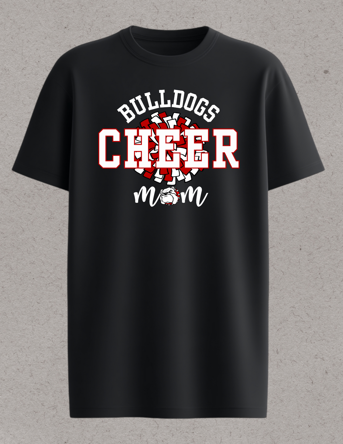 Bulldogs Cheer Mom Logo in White