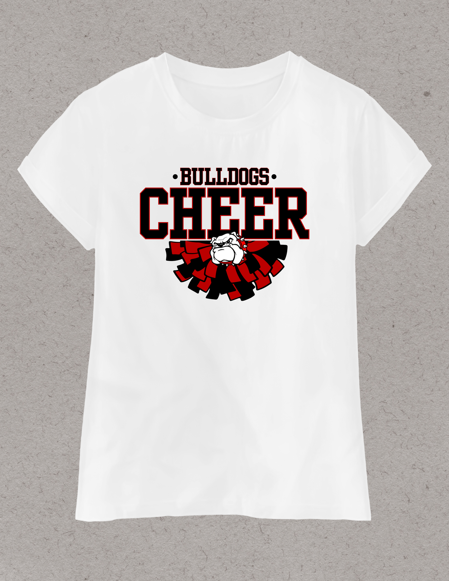 Bulldogs Cheer Logo in Black and Red