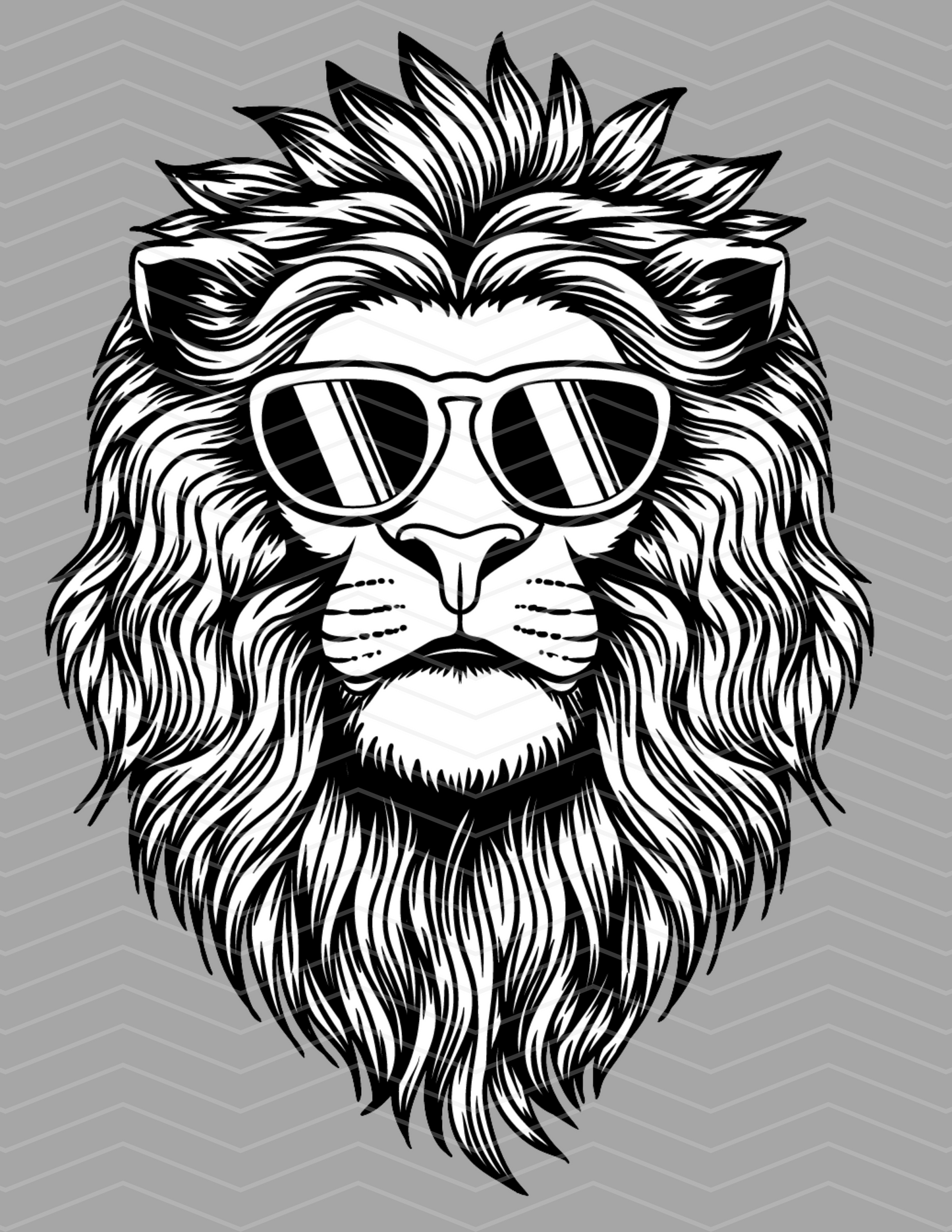 Black & White Cool Lion Mascot Graphic!