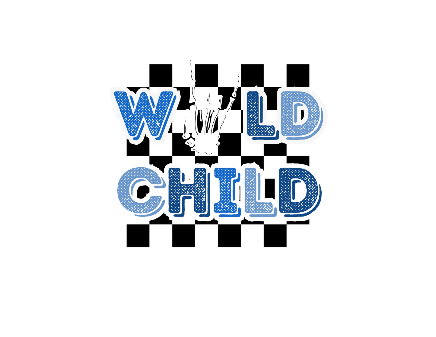 Wild Child In Blue Checkered Logo