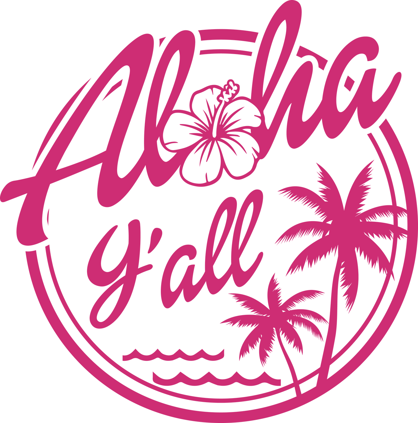 Aloha Y'All Pink Logo